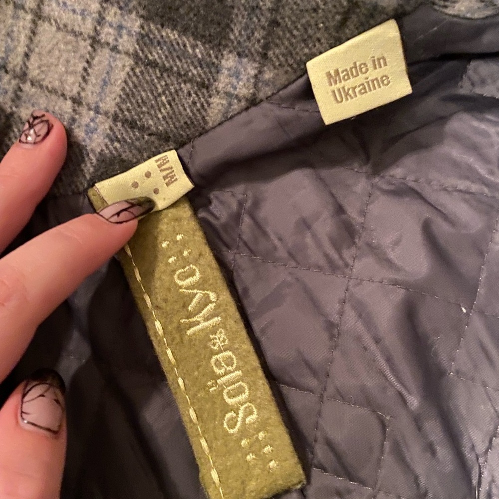 Soia & Kyo Plaid Winter Coat with Fur Trim - Picture 2 of 8